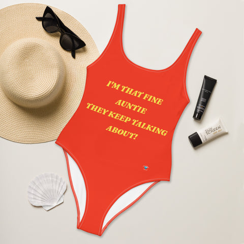 THAT FINE AUNTIE RED One-Piece Swimsuit