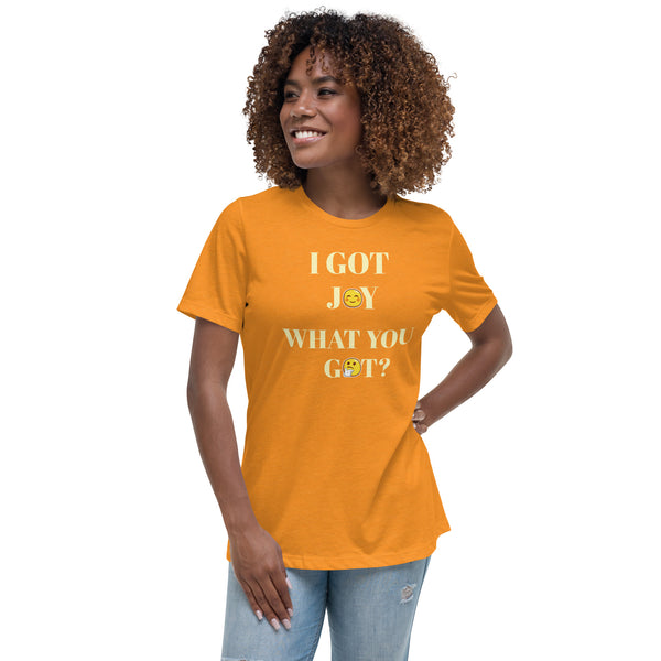 I GOT JOY w/ back Scripture Women's Relaxed T-Shirt