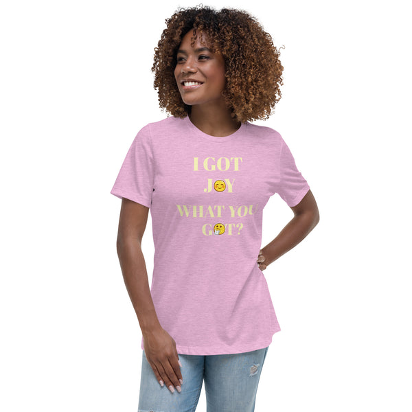 I GOT JOY w/ back Scripture Women's Relaxed T-Shirt